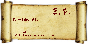 Burián Vid névjegykártya
