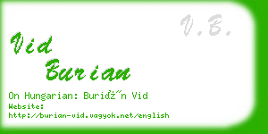 vid burian business card